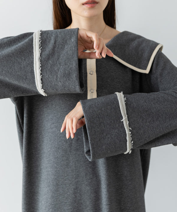 【選べるサイズ展開】ビッグカラースウェットワンピース