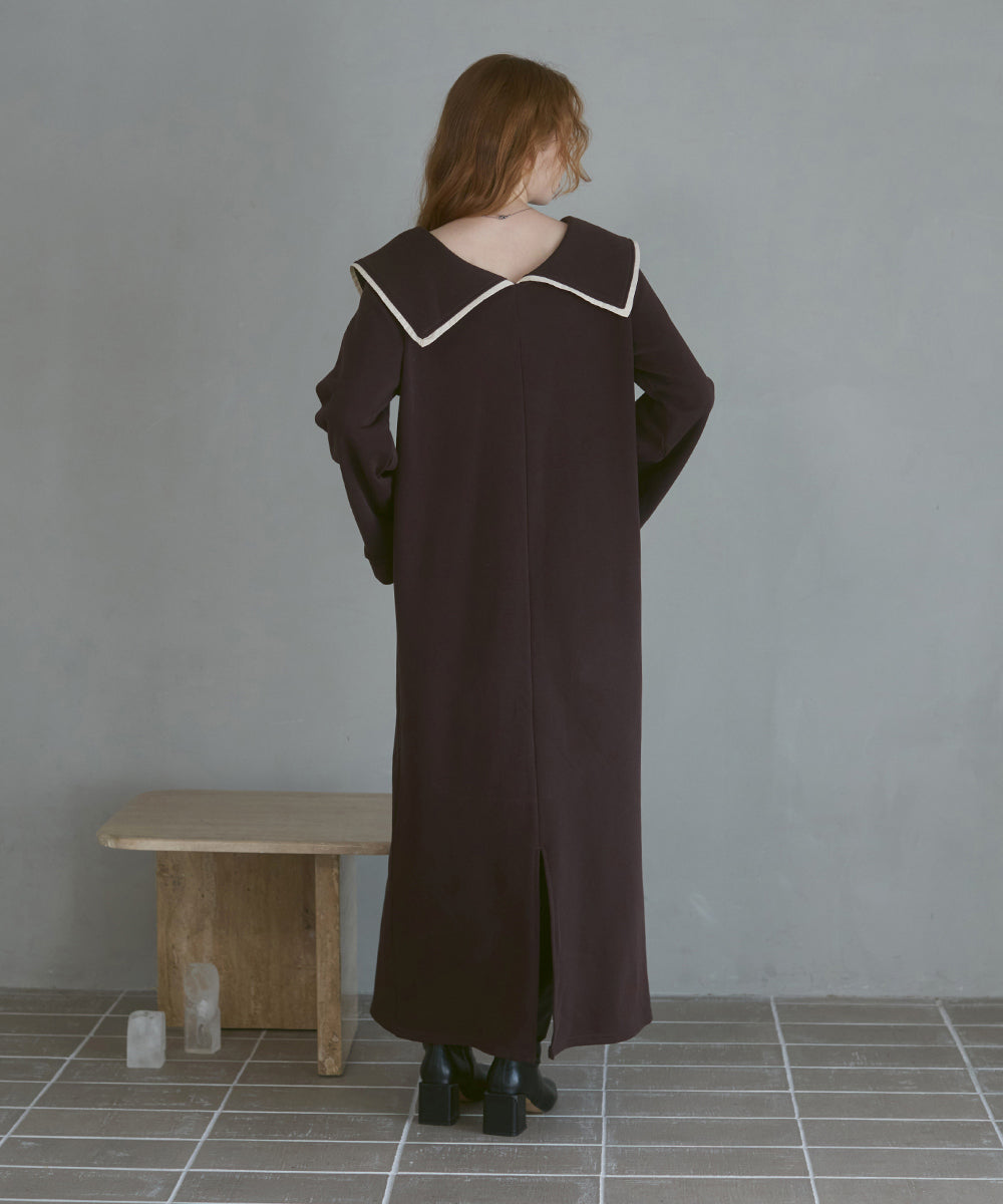 【選べるサイズ展開】ビッグカラースウェットワンピース