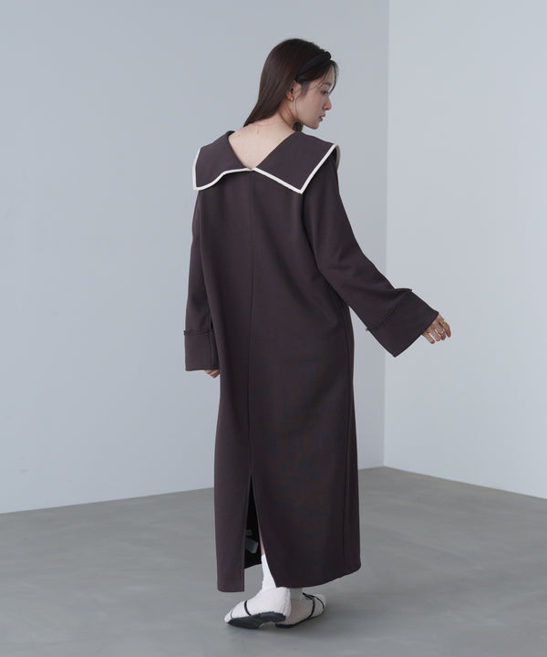 【選べるサイズ展開】ビッグカラースウェットワンピース