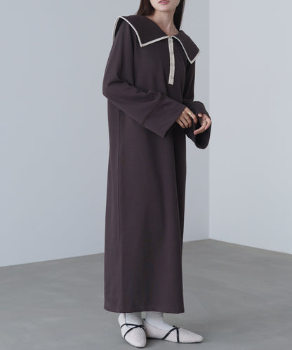 【選べるサイズ展開】ビッグカラースウェットワンピース