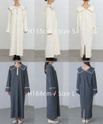 【選べるサイズ展開】ビッグカラースウェットワンピース