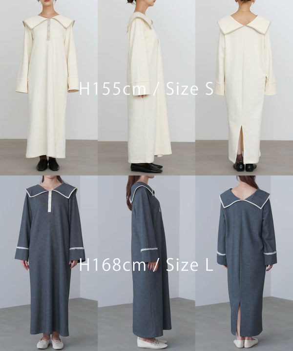 【選べるサイズ展開】ビッグカラースウェットワンピース