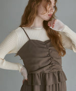 【選べるネック】シアー使いリブニットトップス