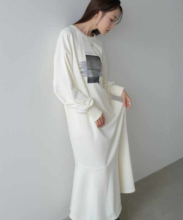 前後２ＷＡＹホックプリントマーメイドスウェットワンピース