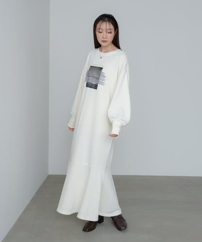 前後２ＷＡＹホックプリントマーメイドスウェットワンピース