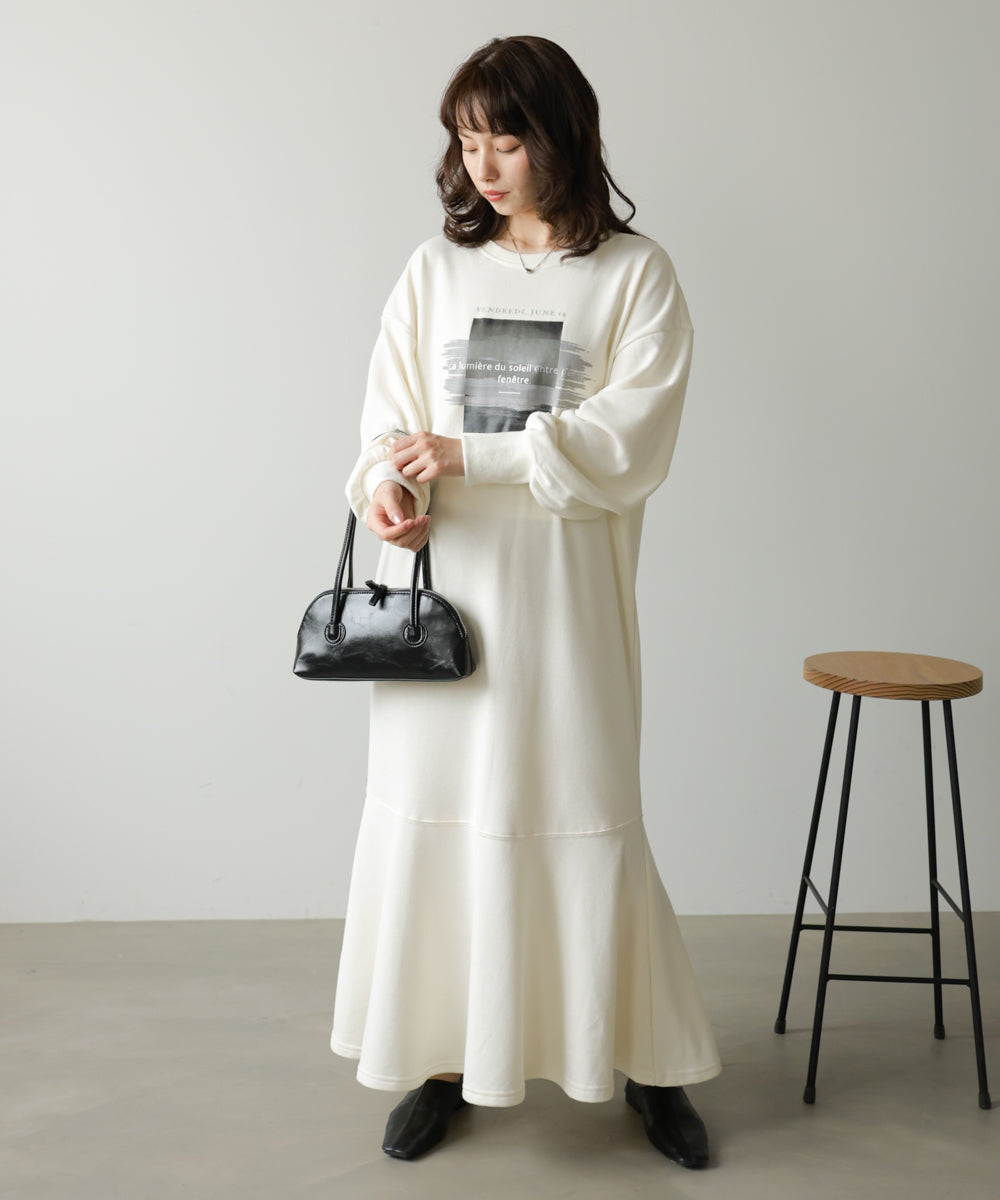 前後２ＷＡＹホックプリントマーメイドスウェットワンピース