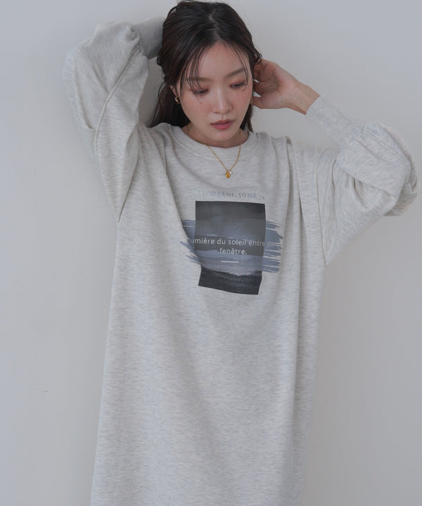 前後２ＷＡＹホックプリントマーメイドスウェットワンピース