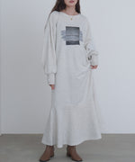 前後２ＷＡＹホックプリントマーメイドスウェットワンピース