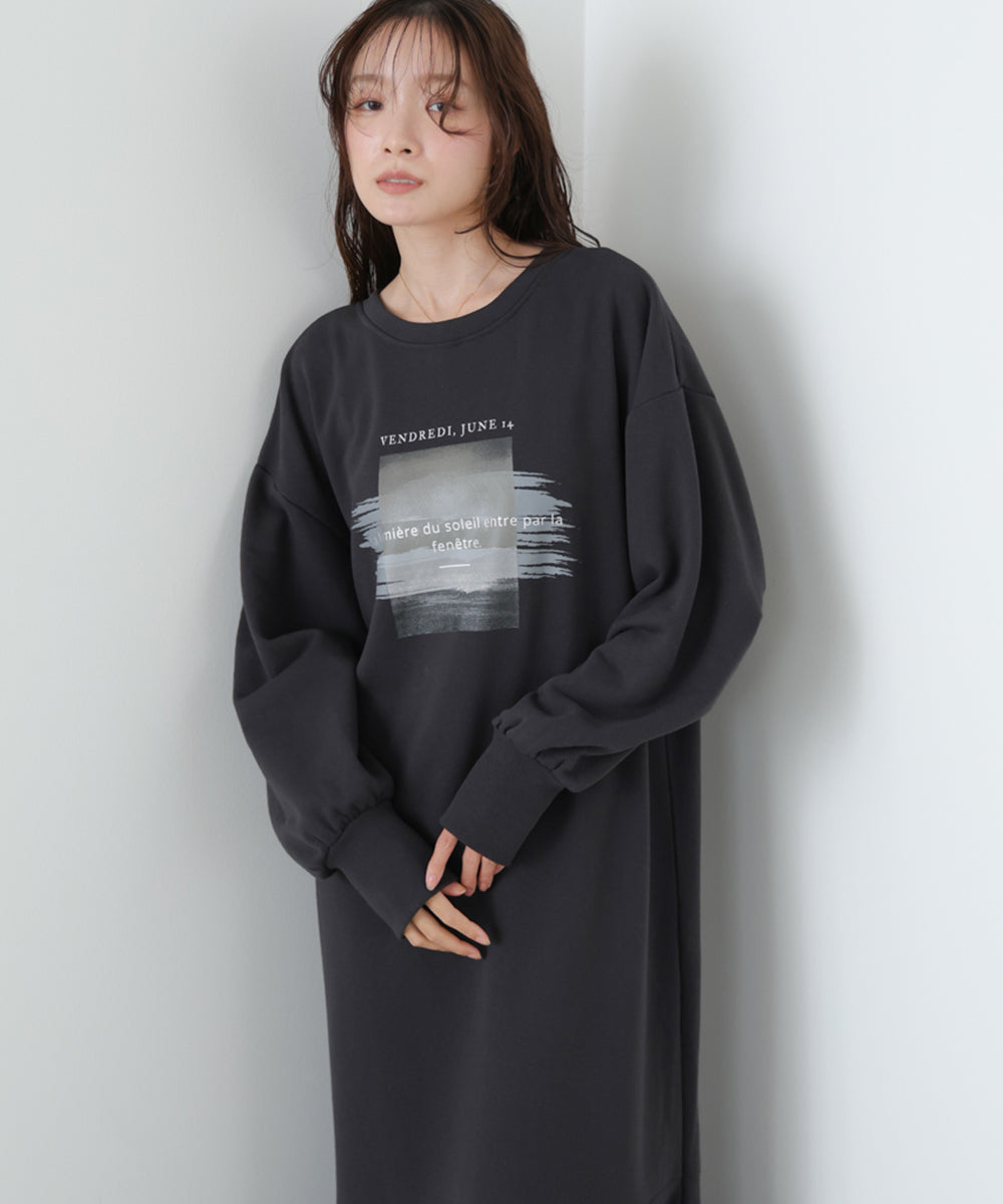 前後２ＷＡＹホックプリントマーメイドスウェットワンピース