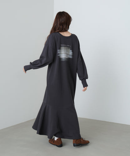 前後２ＷＡＹホックプリントマーメイドスウェットワンピース