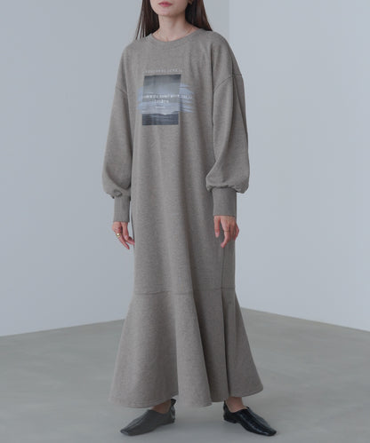 前後２ＷＡＹホックプリントマーメイドスウェットワンピース