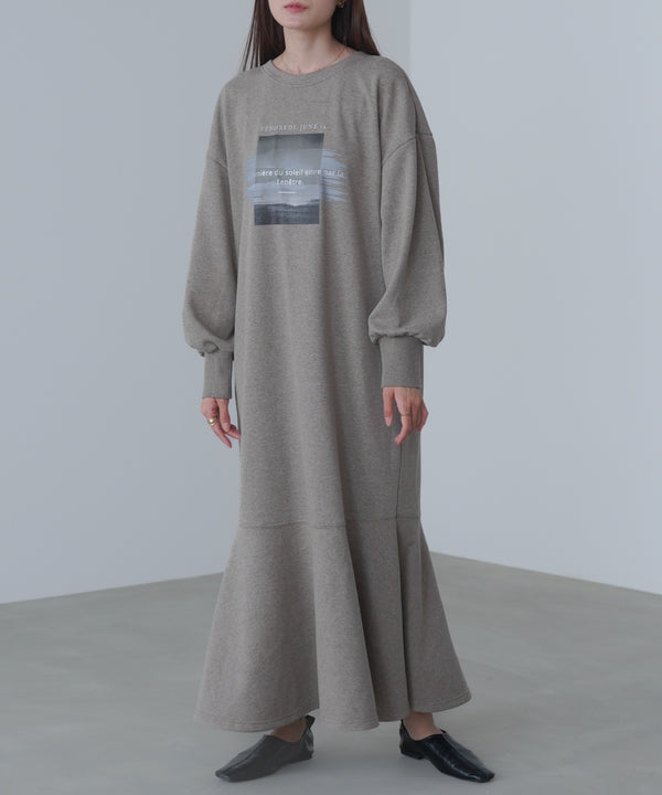 前後２ＷＡＹホックプリントマーメイドスウェットワンピース