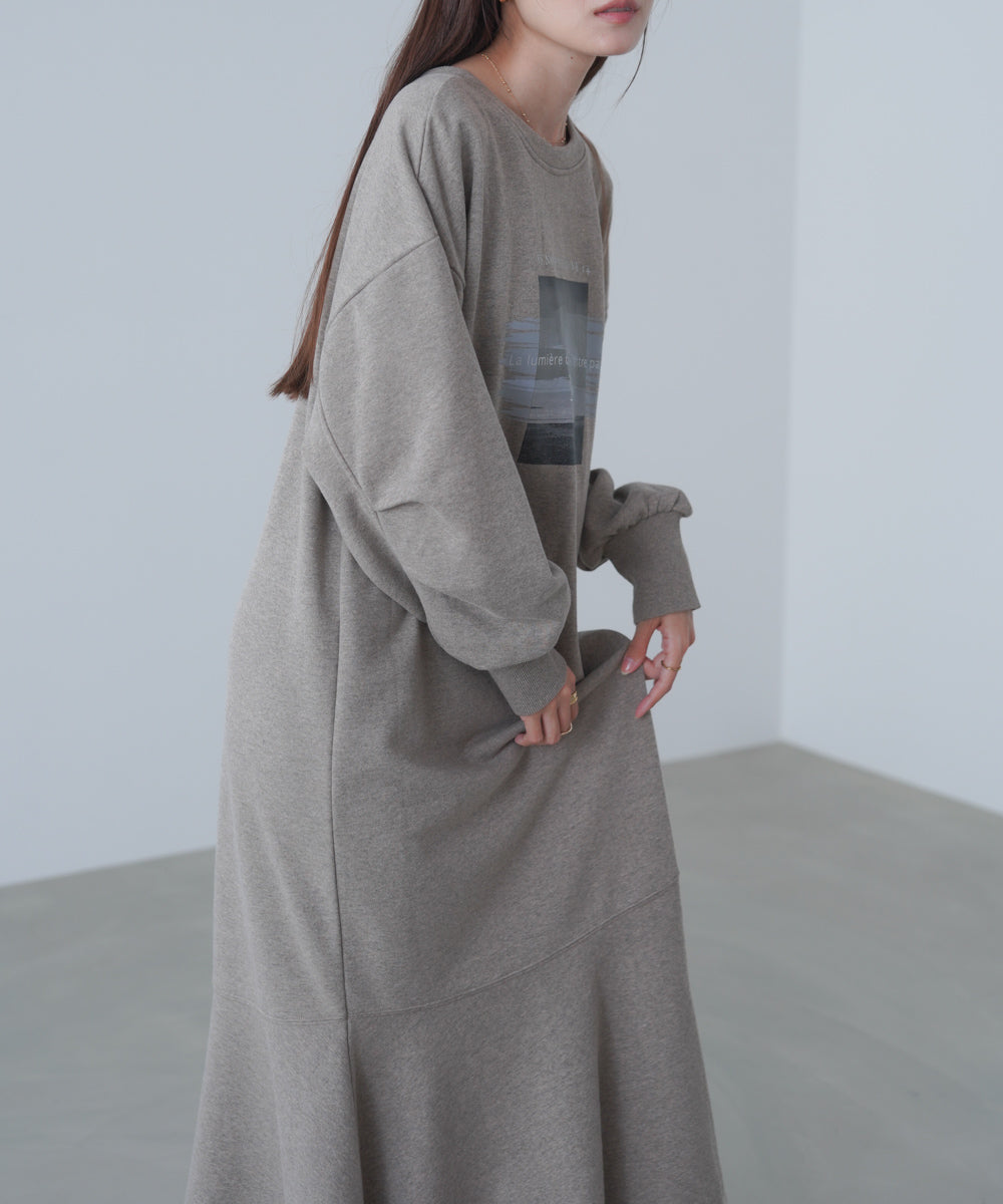 前後２ＷＡＹホックプリントマーメイドスウェットワンピース