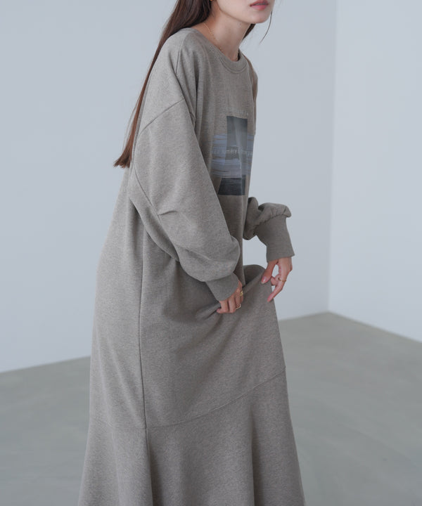 前後２ＷＡＹホックプリントマーメイドスウェットワンピース