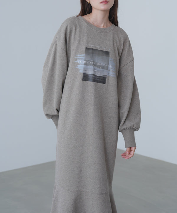 前後２ＷＡＹホックプリントマーメイドスウェットワンピース