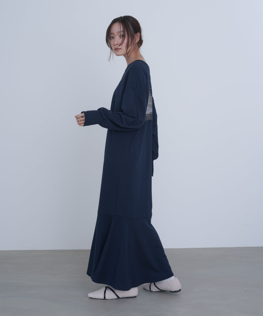 前後２ＷＡＹホックプリントマーメイドスウェットワンピース