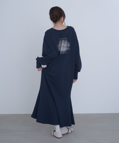 前後２ＷＡＹホックプリントマーメイドスウェットワンピース