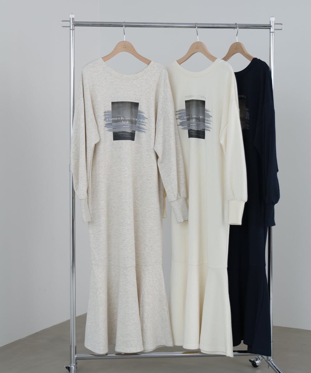 前後２ＷＡＹホックプリントマーメイドスウェットワンピース