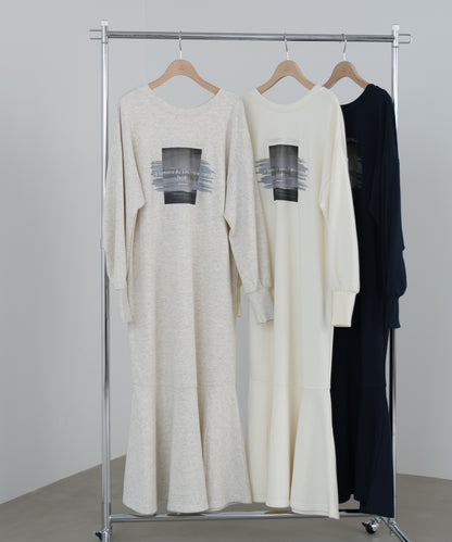 前後２ＷＡＹホックプリントマーメイドスウェットワンピース