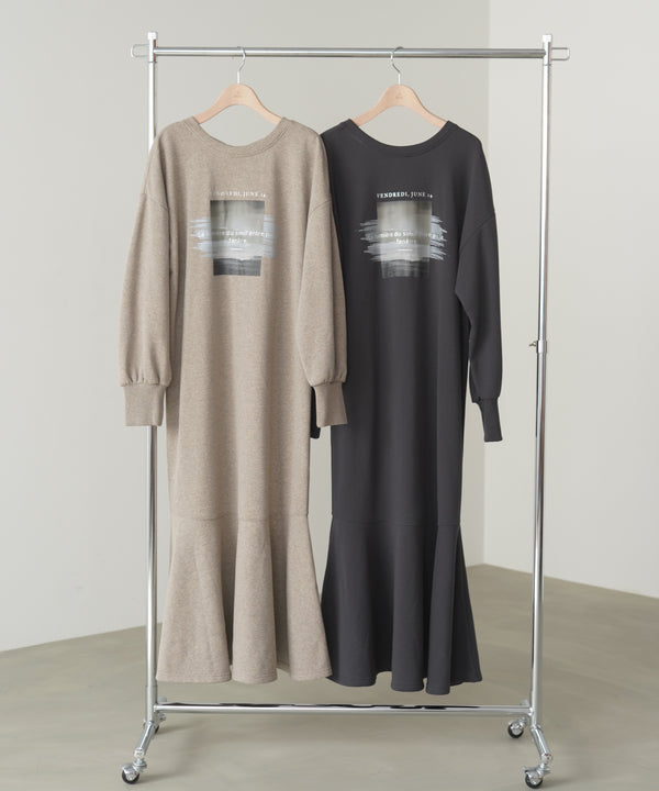 前後２ＷＡＹホックプリントマーメイドスウェットワンピース