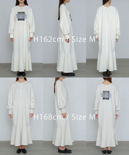 前後２ＷＡＹホックプリントマーメイドスウェットワンピース