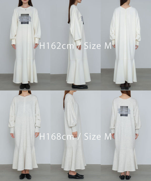 前後２ＷＡＹホックプリントマーメイドスウェットワンピース