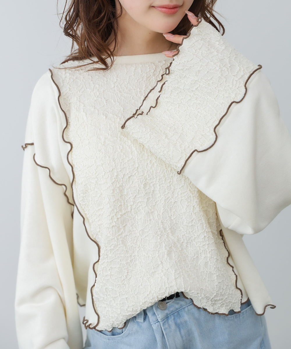 【2026SS】異素材切り替え配色メロートップス