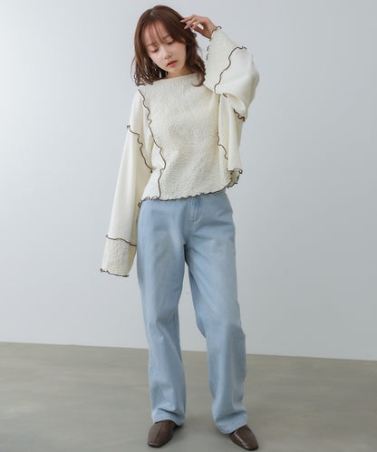 【2026SS】異素材切り替え配色メロートップス