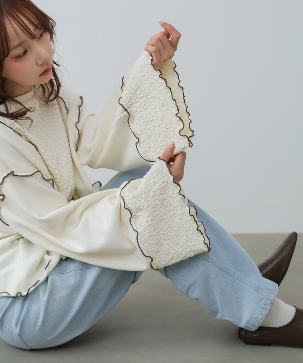 【2026SS】異素材切り替え配色メロートップス