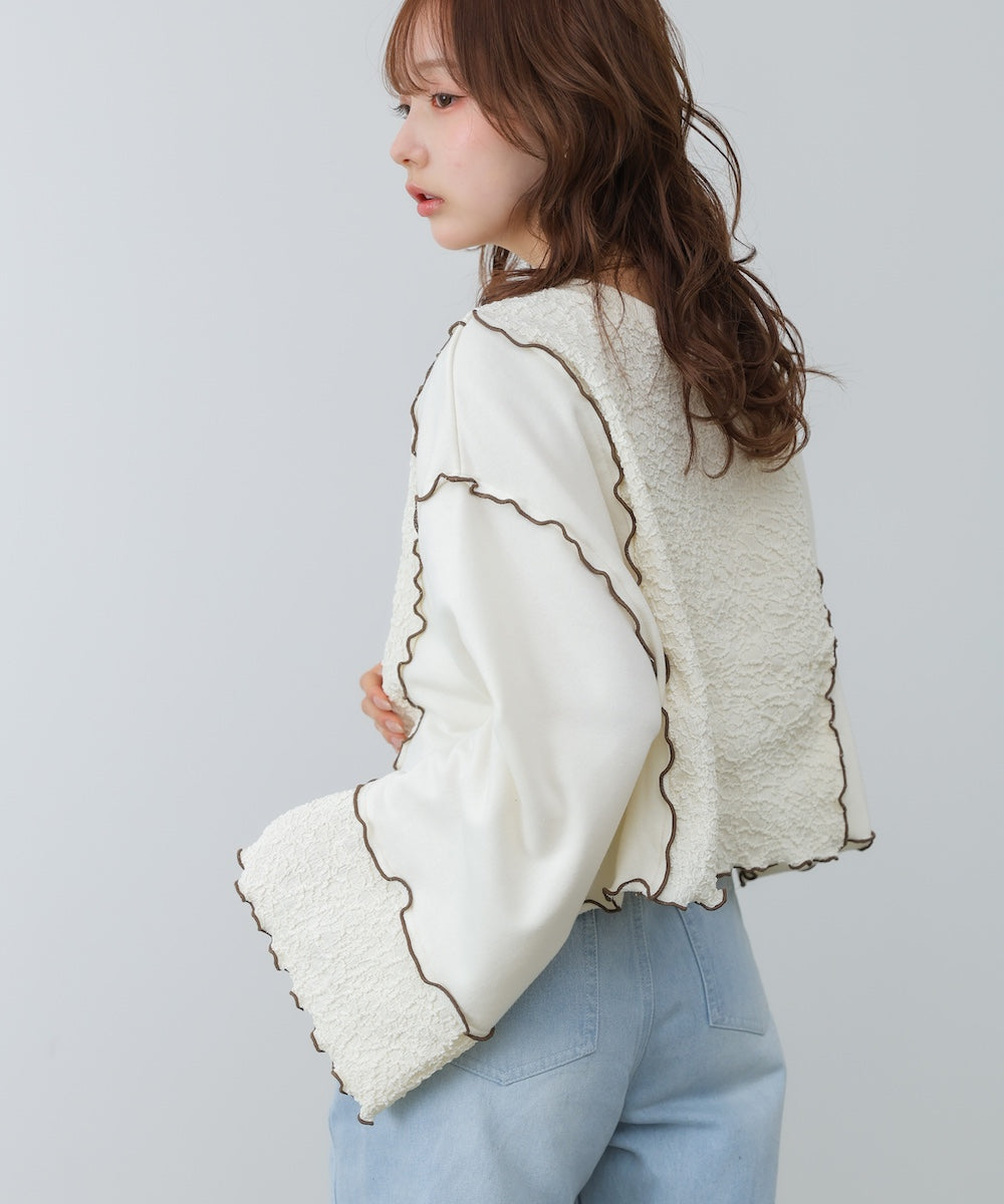 【2026SS】異素材切り替え配色メロートップス