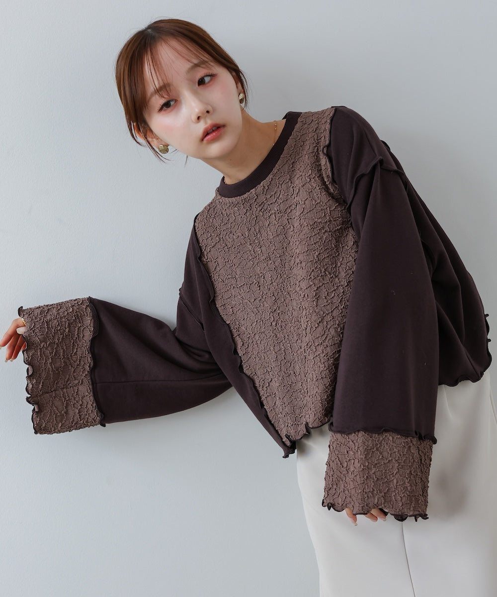 【2026SS】異素材切り替え配色メロートップス