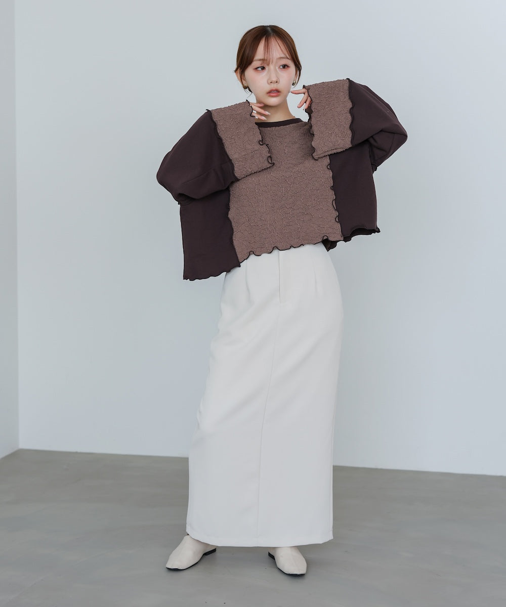 【2026SS】異素材切り替え配色メロートップス