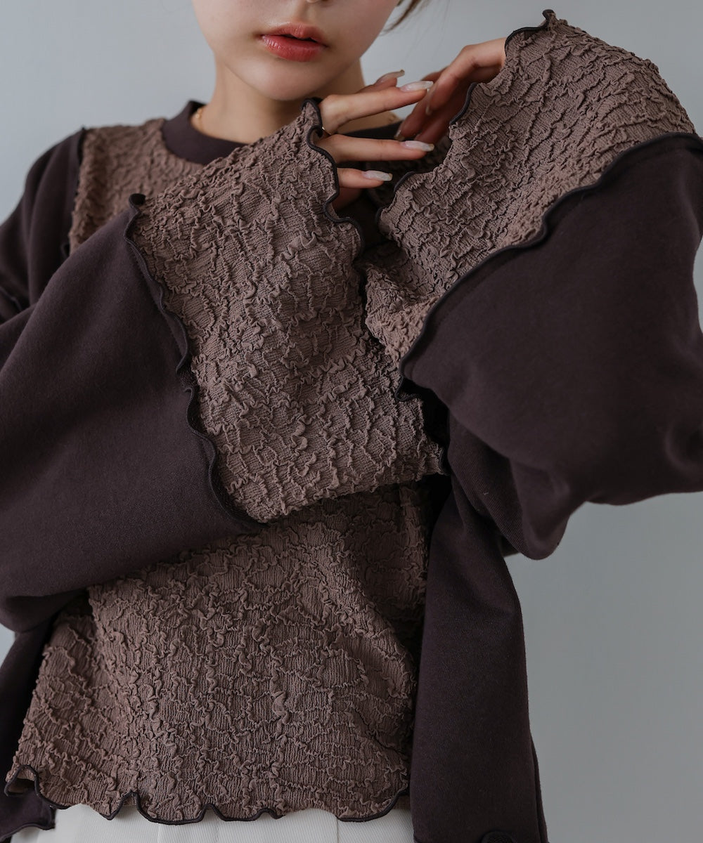 【2026SS】異素材切り替え配色メロートップス