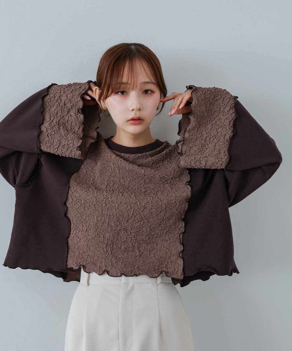 【2026SS】異素材切り替え配色メロートップス