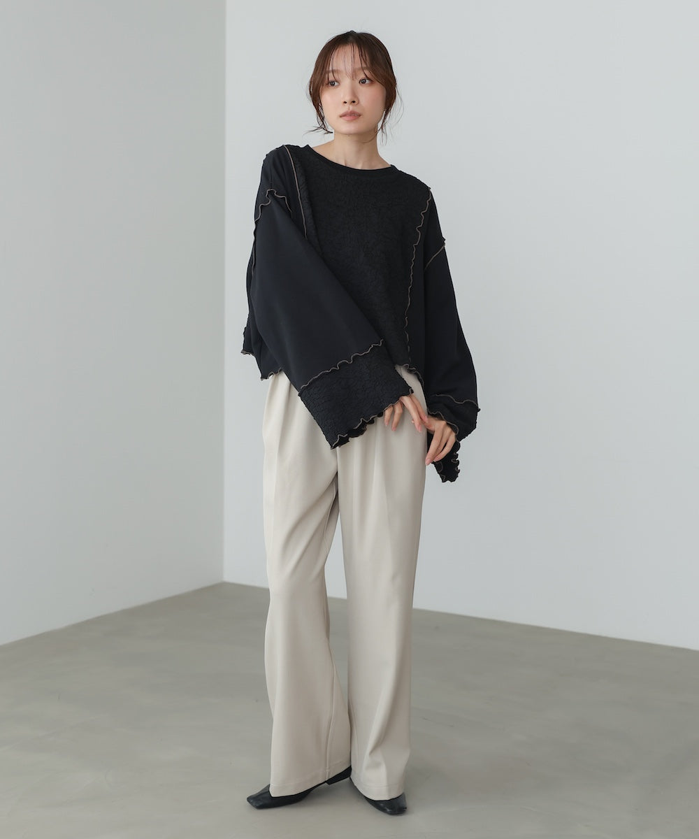 【2026SS】異素材切り替え配色メロートップス