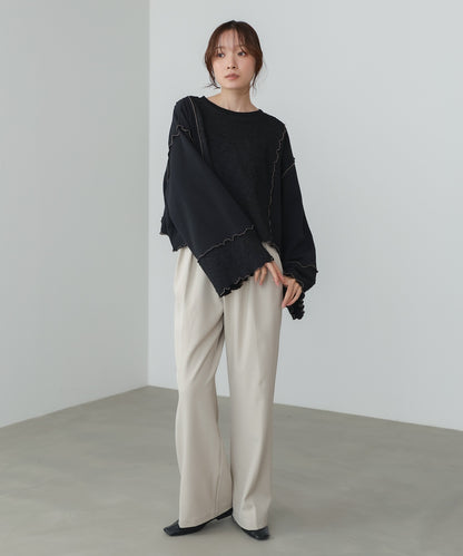 【2026SS】異素材切り替え配色メロートップス