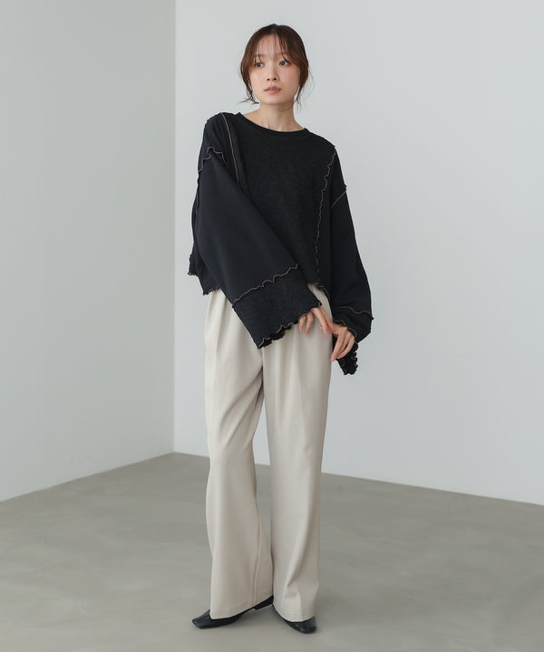 【2026SS】異素材切り替え配色メロートップス