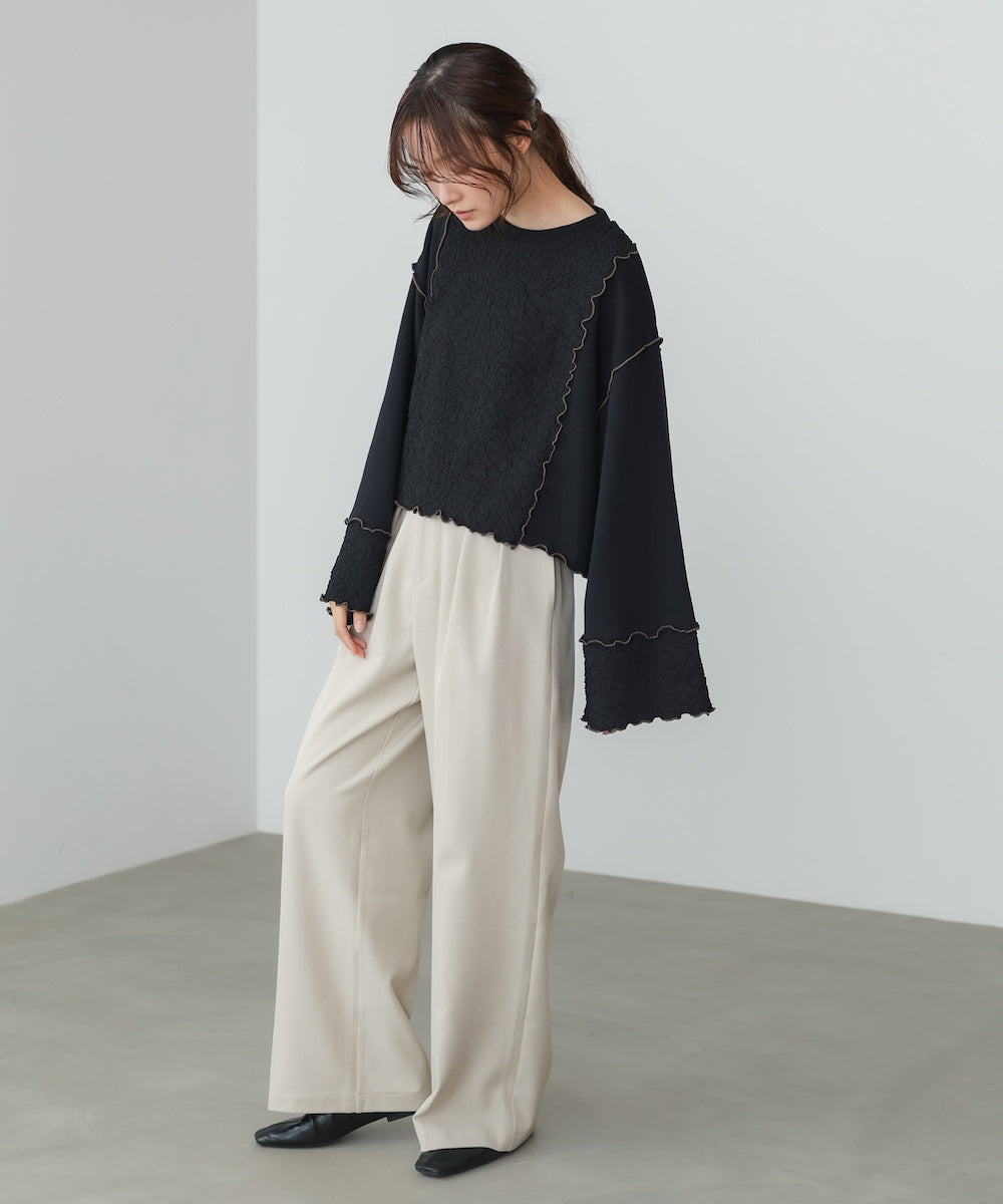 【2026SS】異素材切り替え配色メロートップス