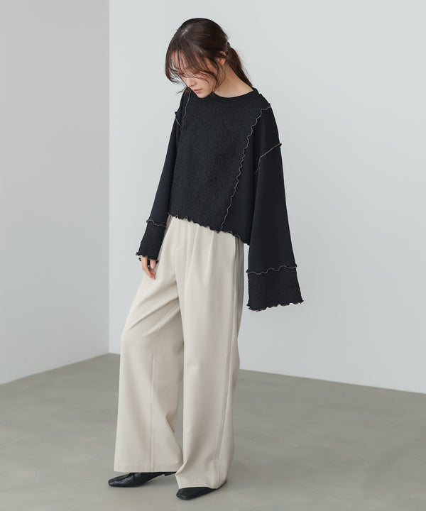 【2026SS】異素材切り替え配色メロートップス