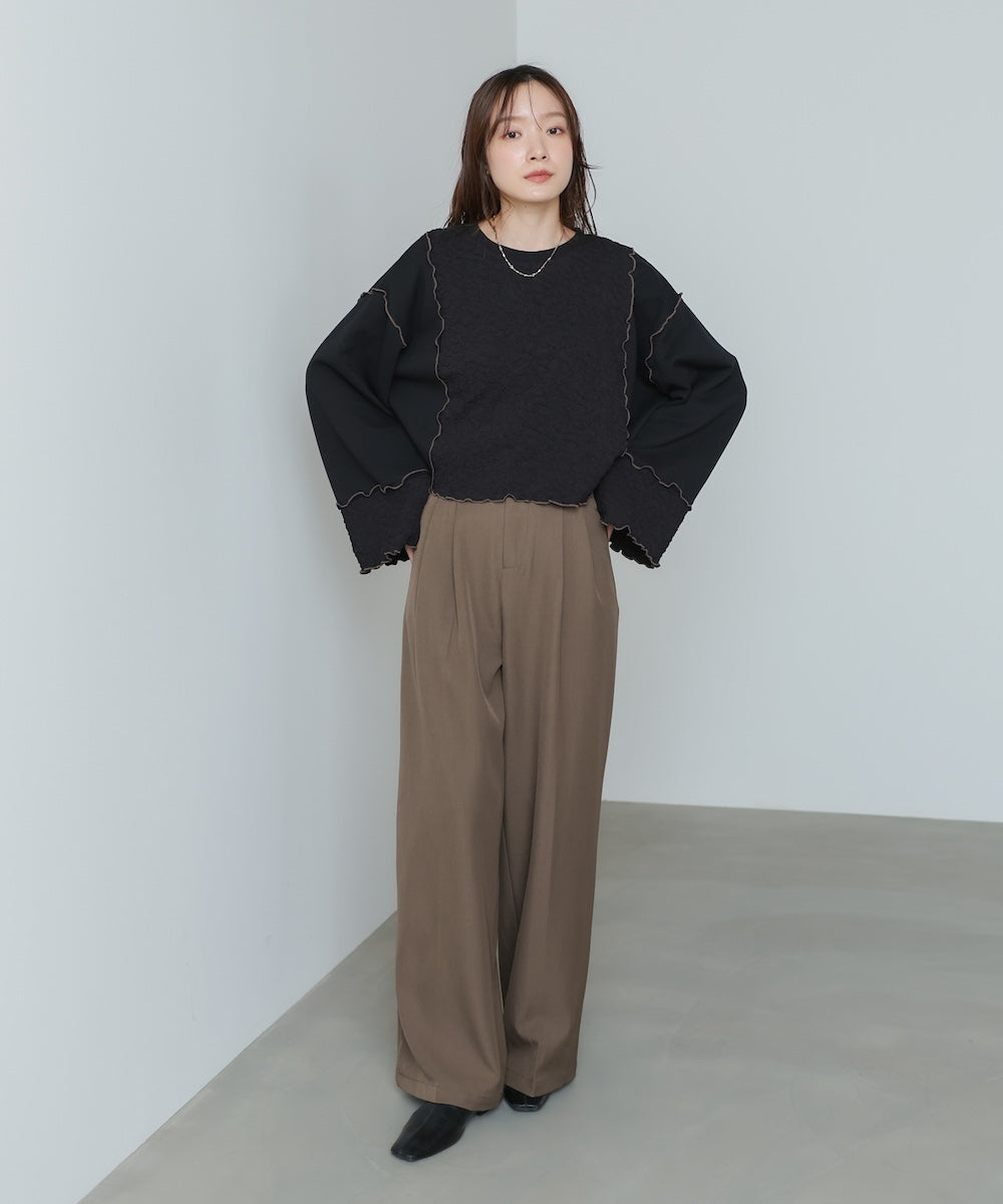 【2026SS】異素材切り替え配色メロートップス