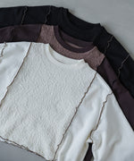 異素材切り替え配色メロートップス