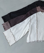 異素材切り替え配色メロートップス