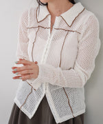 ウェーブメロウホックシャツトップス