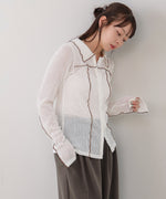 ウェーブメロウホックシャツトップス