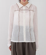 ウェーブメロウホックシャツトップス