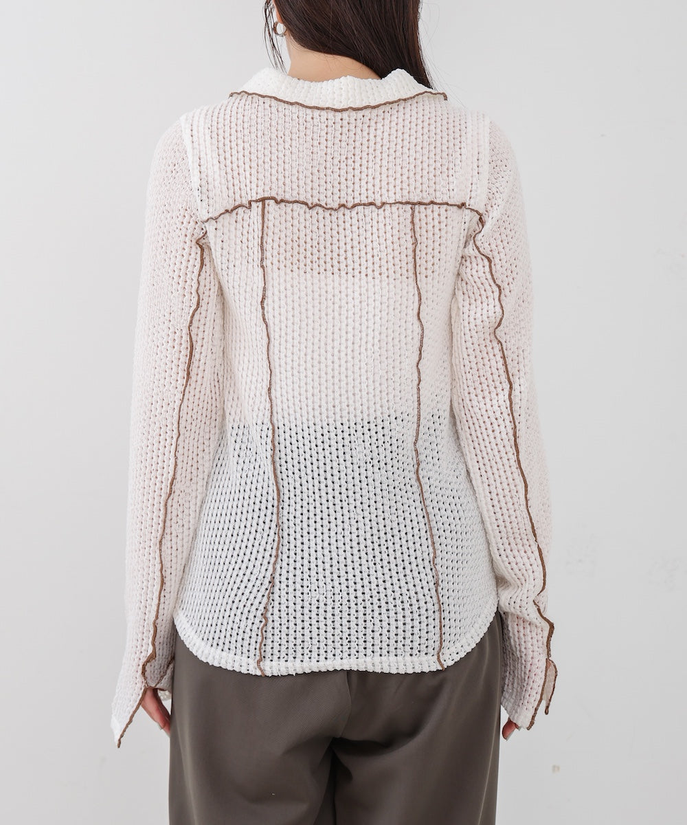 ウェーブメロウホックシャツトップス