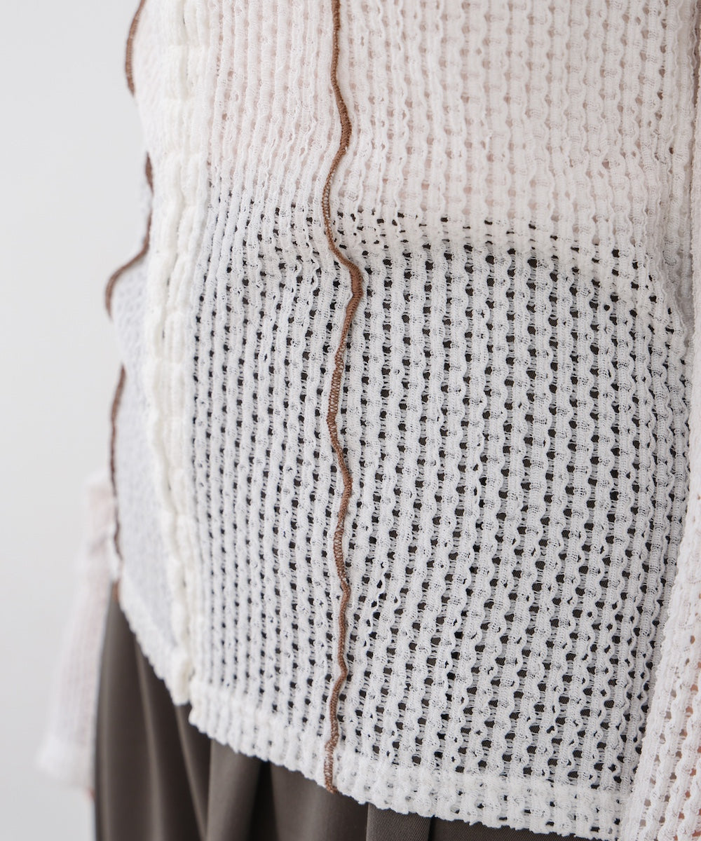 ウェーブメロウホックシャツトップス