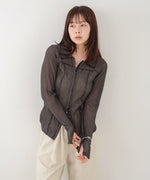 ウェーブメロウホックシャツトップス