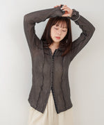 ウェーブメロウホックシャツトップス