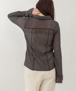 ウェーブメロウホックシャツトップス